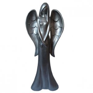 Keramický anjel strieborný 95 cm