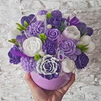 Originálna mydlová kytica - fialová
