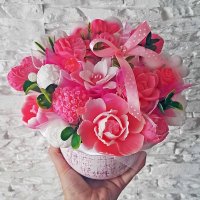 Originálna mydlová kytica - Ružová