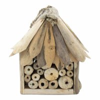 Dvojitá búdka pre včely a hmyz z naplaveného dreva