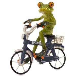 Keramická žabka - Bicykel